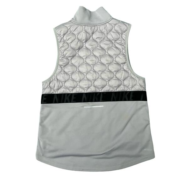 Nike Vest Sz M Aerolayer Puffer Fleece Gray Full Zip Running Athleisure Workout - Picture 7 of 12